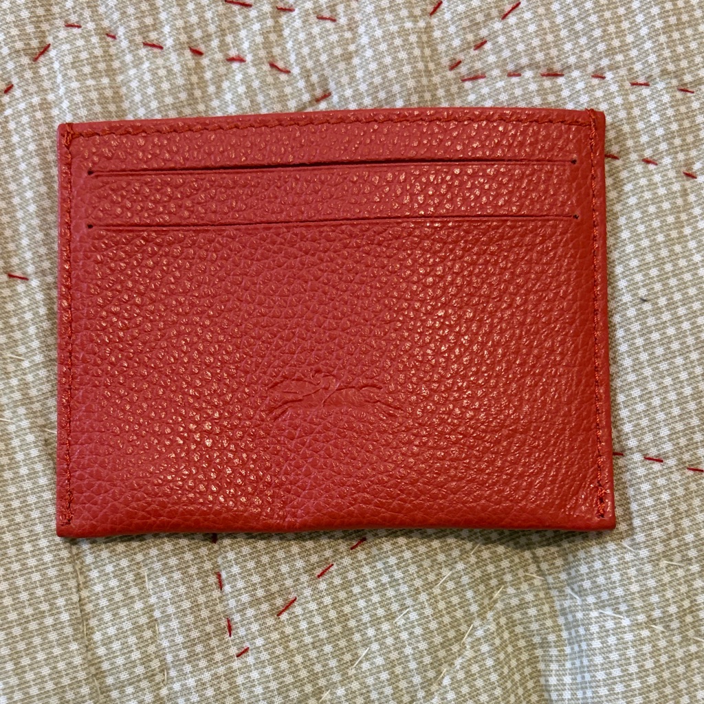 Longchamp Le Foulonn Card Holder Pink Leather Card Holder